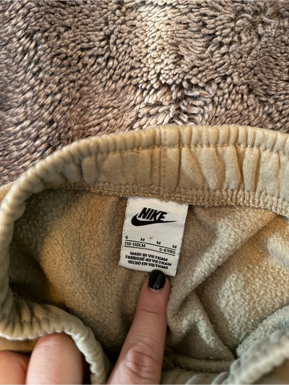 Nike Kids Tan Joggers with White Swoosh